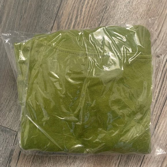 NWT ISAAC MIZRAHI SCALLOP TRIM OPEN FRONT CARDIGAN SWEATER CAPER GREEN XS - Picture 9 of 9